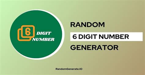 Random 6 Digit Number Generator.
